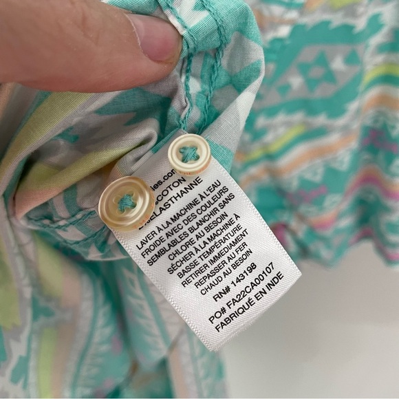 Chubbies En Fuego Wild Button Down Short Sleeve Shirt Size Large Aztec Geo 3 - Picture 7 of 7